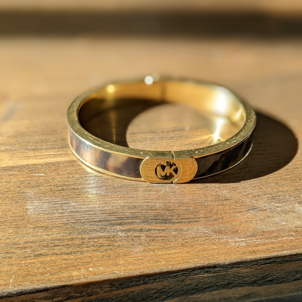 Michael Kors Gold and Tortoise Shell Cuff Bracelet